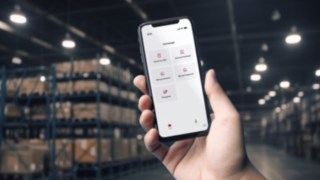 Smartphone-Ansicht des Linde Warehouse Managers