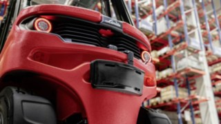 Linde Motion Detection ist für Gegengewichtsstapler konzipiert und kann auch bei bestehenden Flotten nachgerüstet werden. Linde Motion Detection in Nahaufnahme