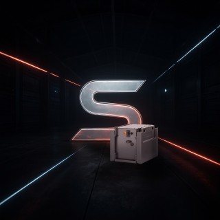 S Batterie in dunkler Halle